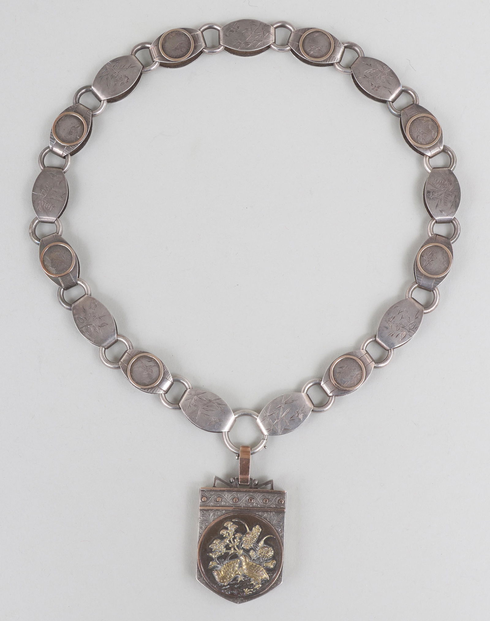 Aesthetic Movement silver locket necklace (1 of 7)