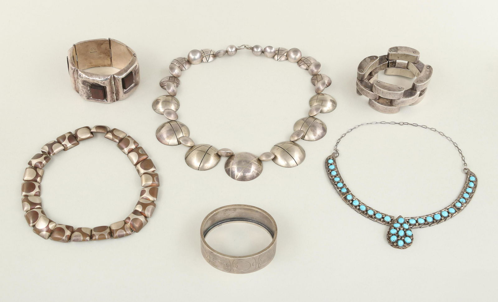 Large group of (6) silver jewelry items (1 of 10)