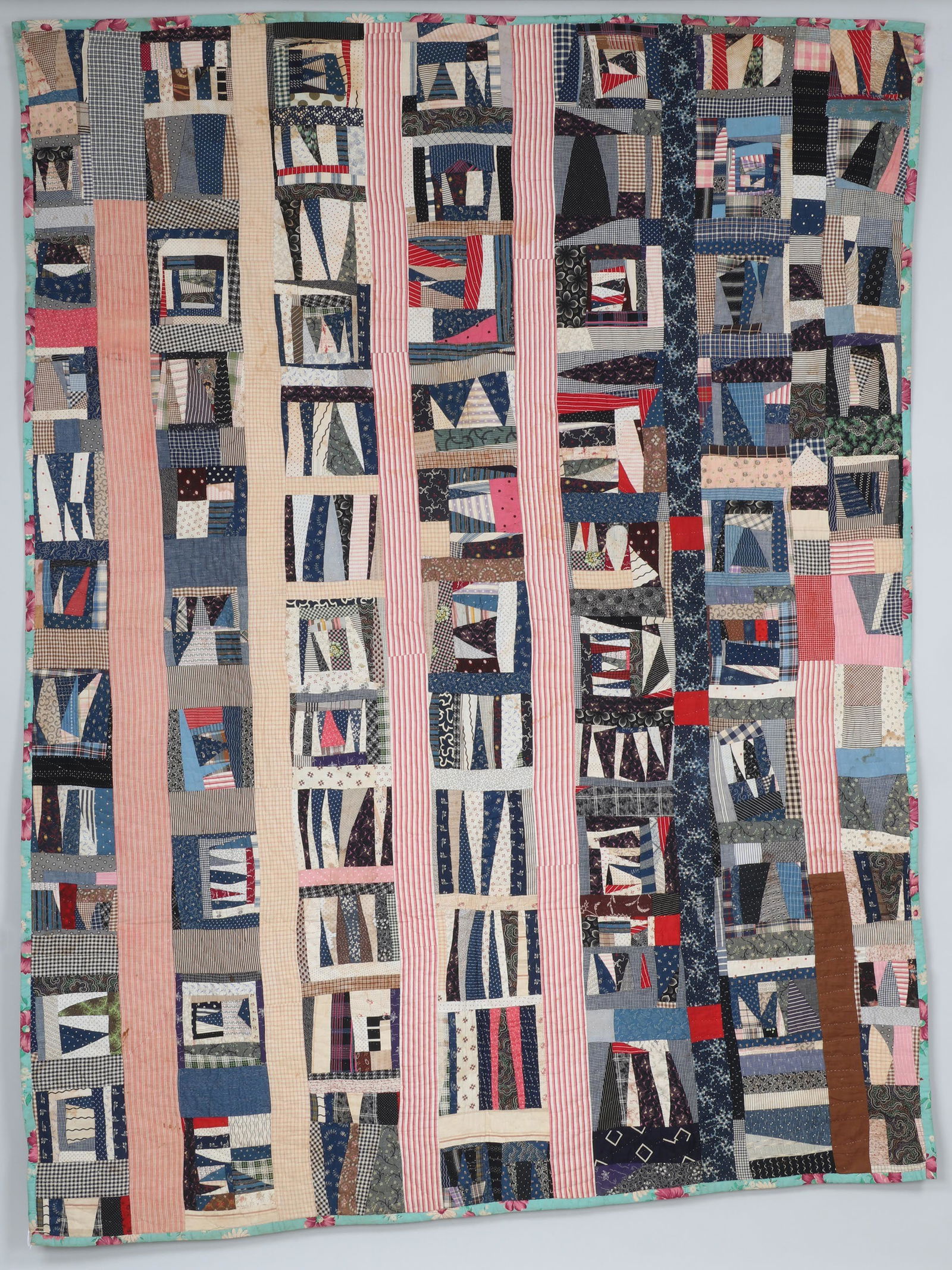 African American String Squares in Bars Crazy quilt (1 of 10)