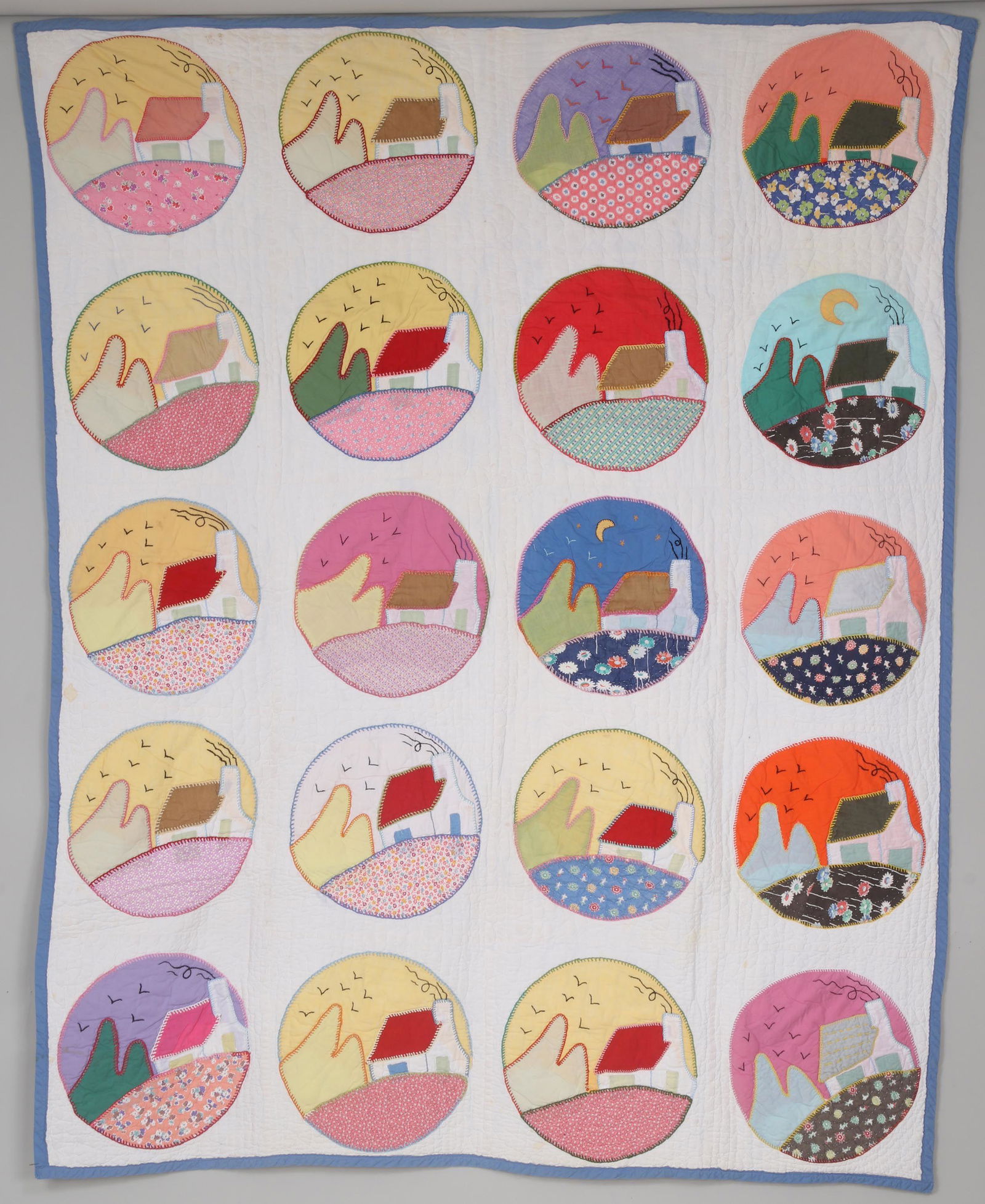 'The Cottage Behind the Hill'' appliqued quilt (1 of 8)