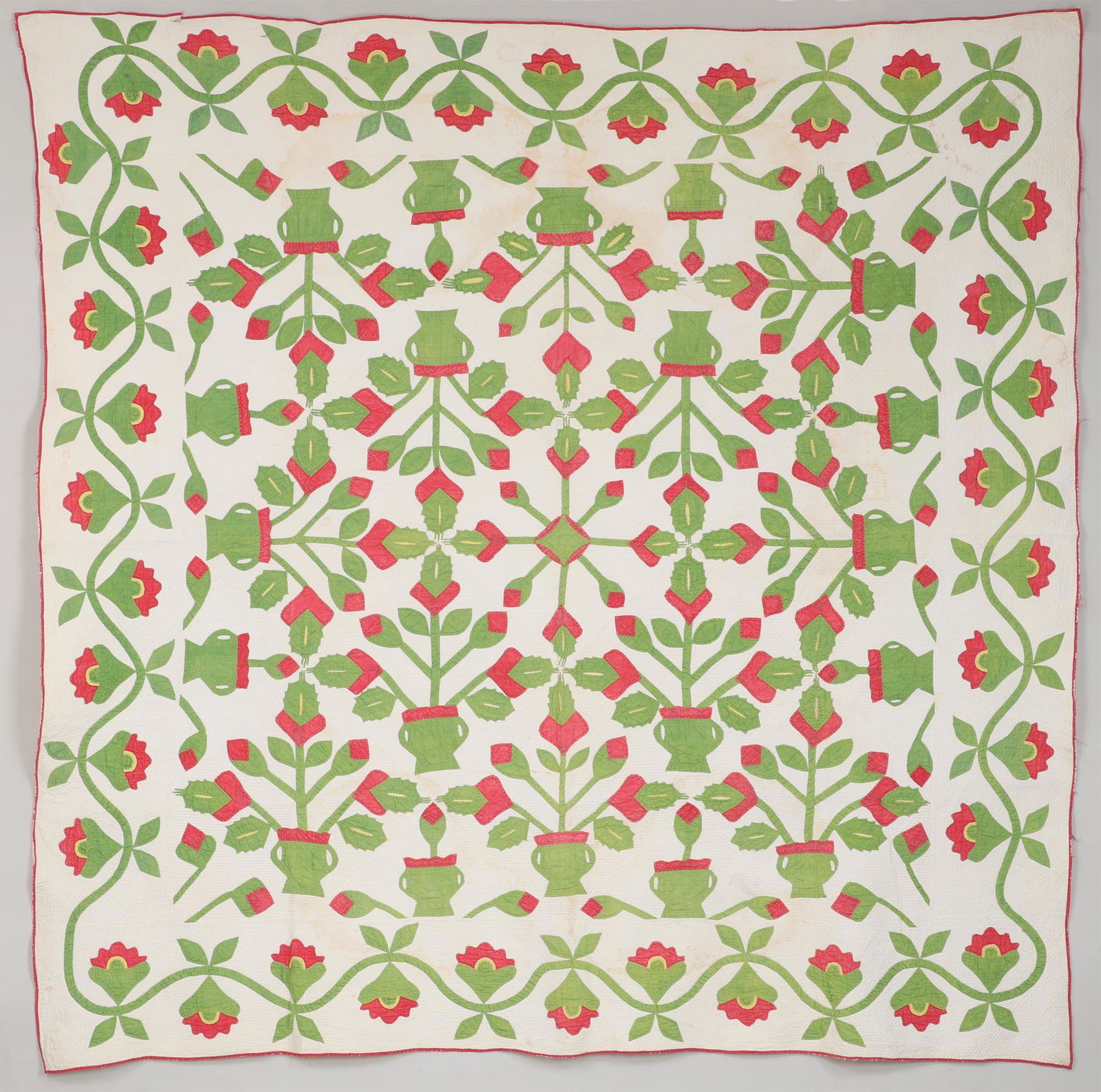 Flowers in Pot appliqued quilt (1 of 8)