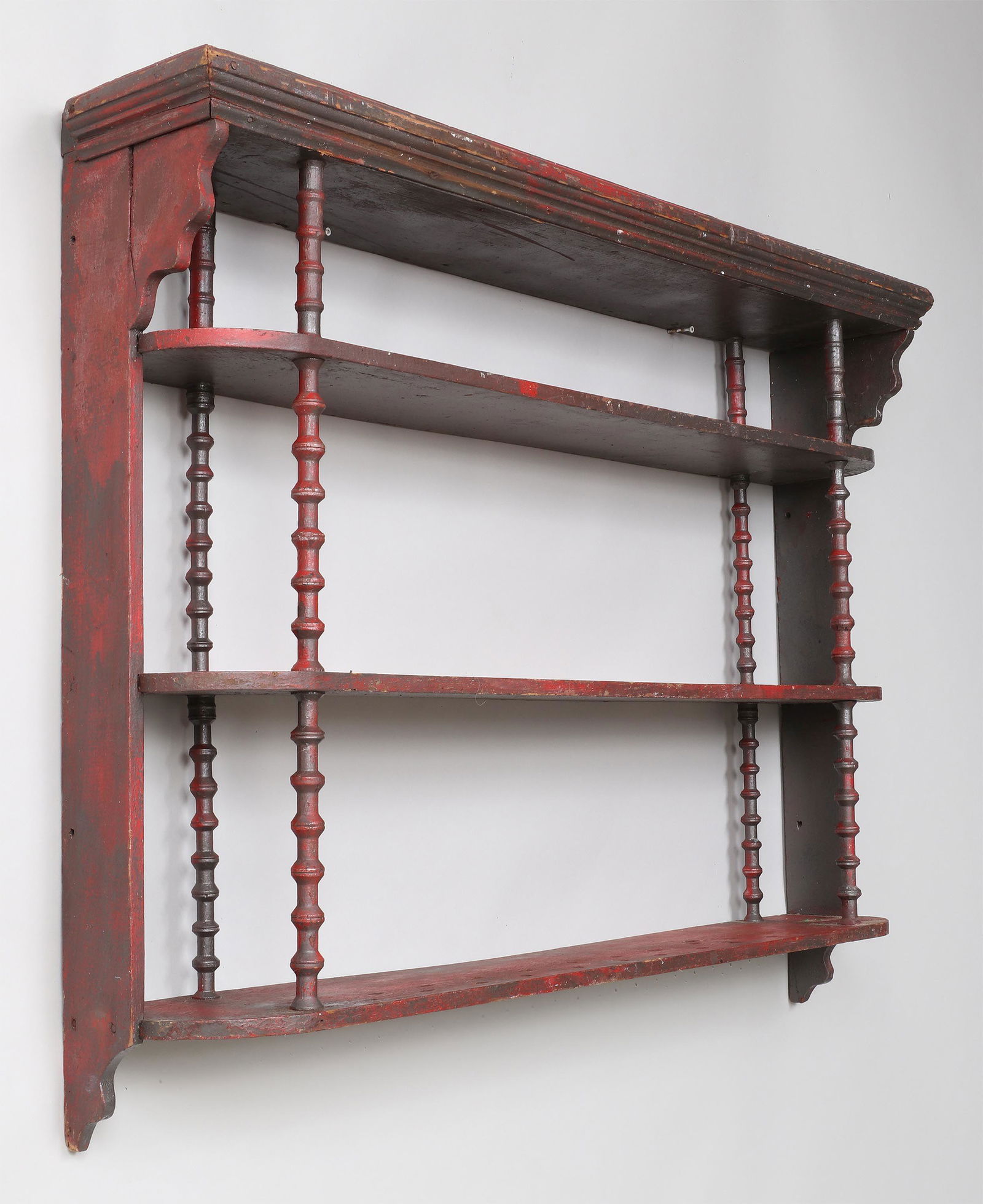 Large red-painted what-not shelf (1 of 6)