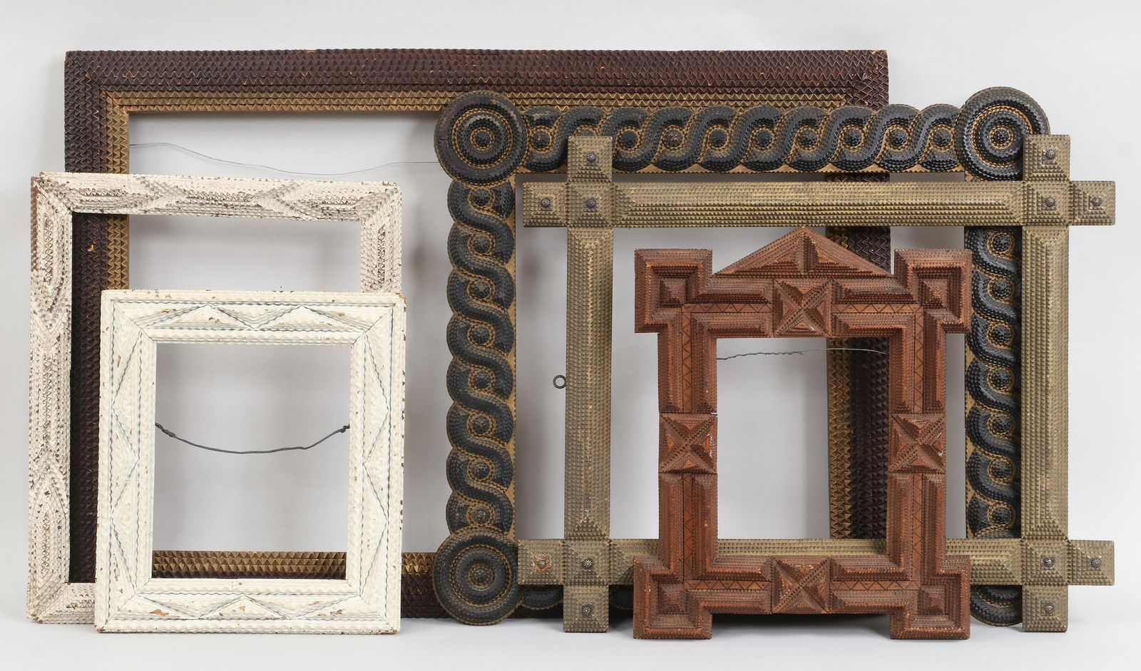Group of (6) Tramp Art frames (1 of 12)