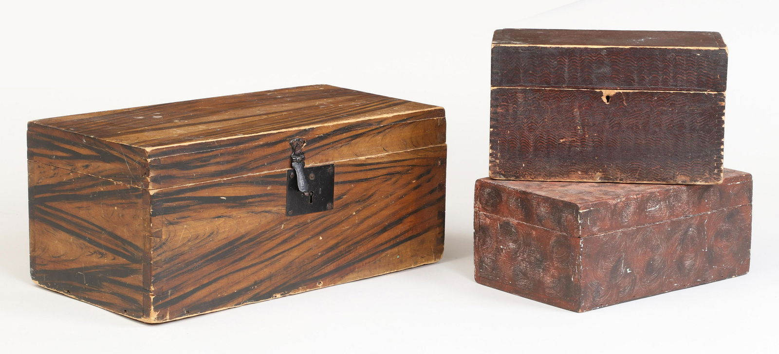Group of (3) painted boxes (1 of 10)