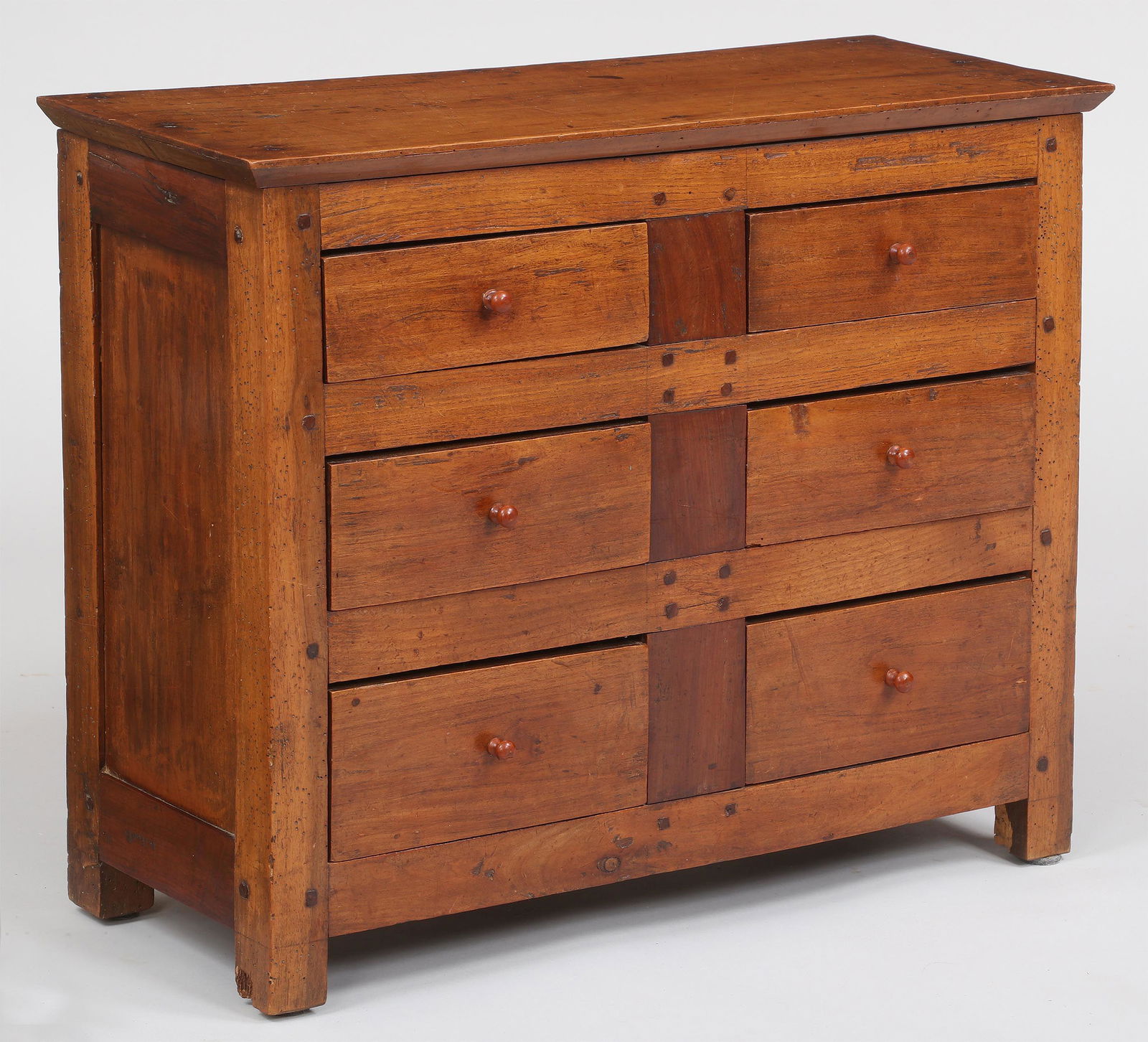 Diminutive six-drawer walnut chest (1 of 6)