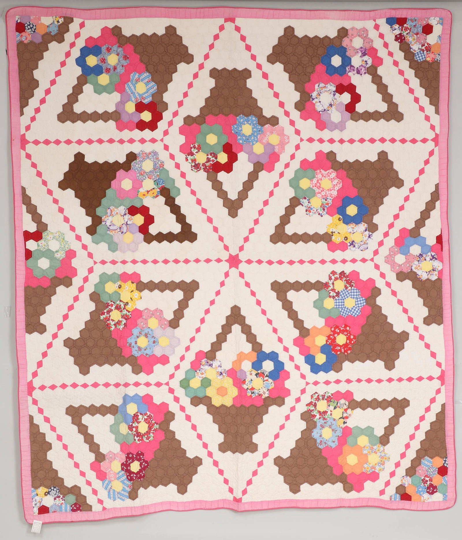 Grandmother's Garden Flower Basket Variation quilt (1 of 10)