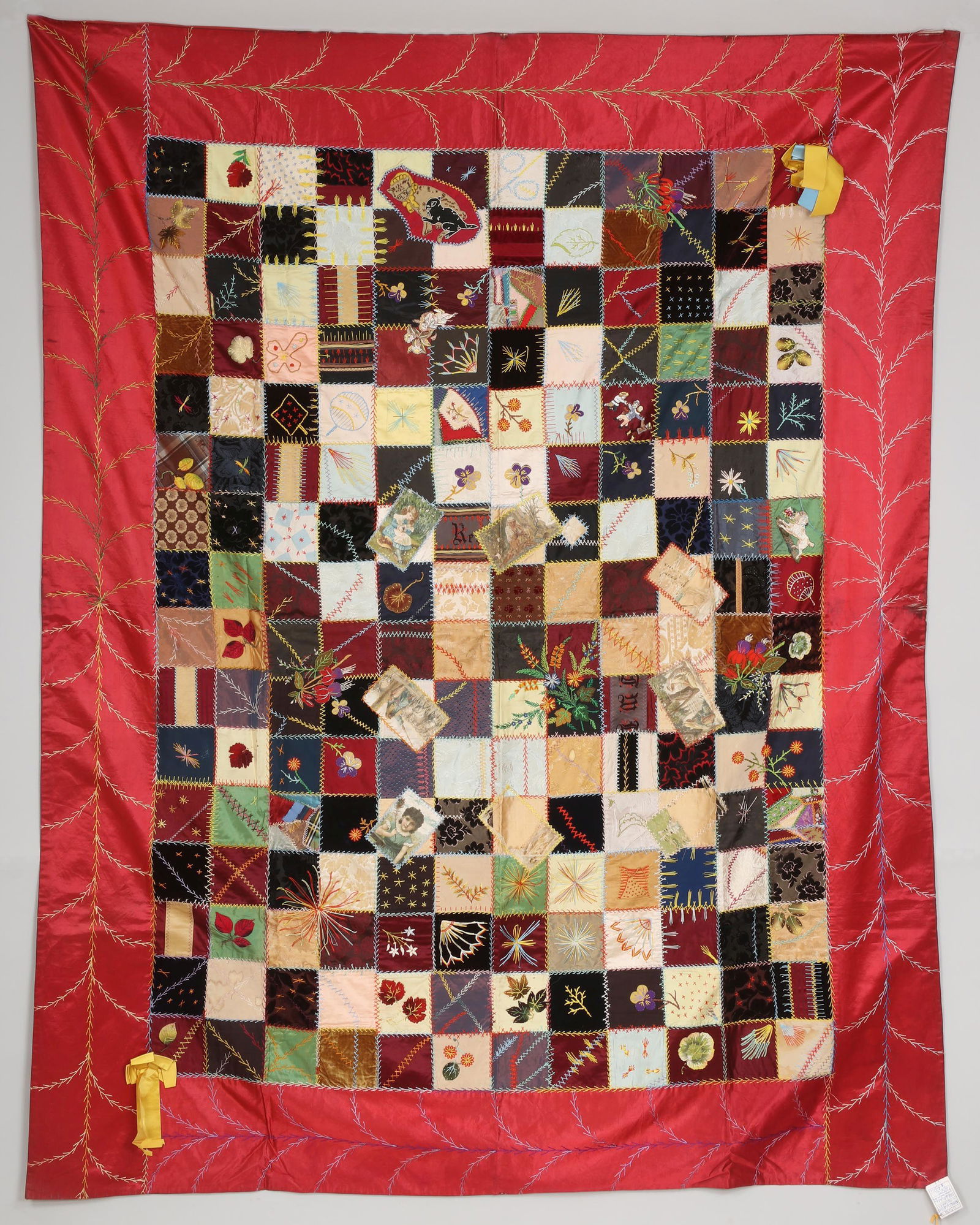 Pictorial Squares Crazy quilt (1 of 12)