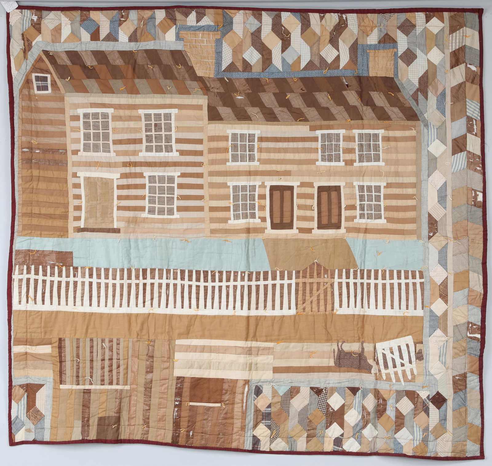 Log Farmhouse pieced and appliqued quilt (1 of 8)