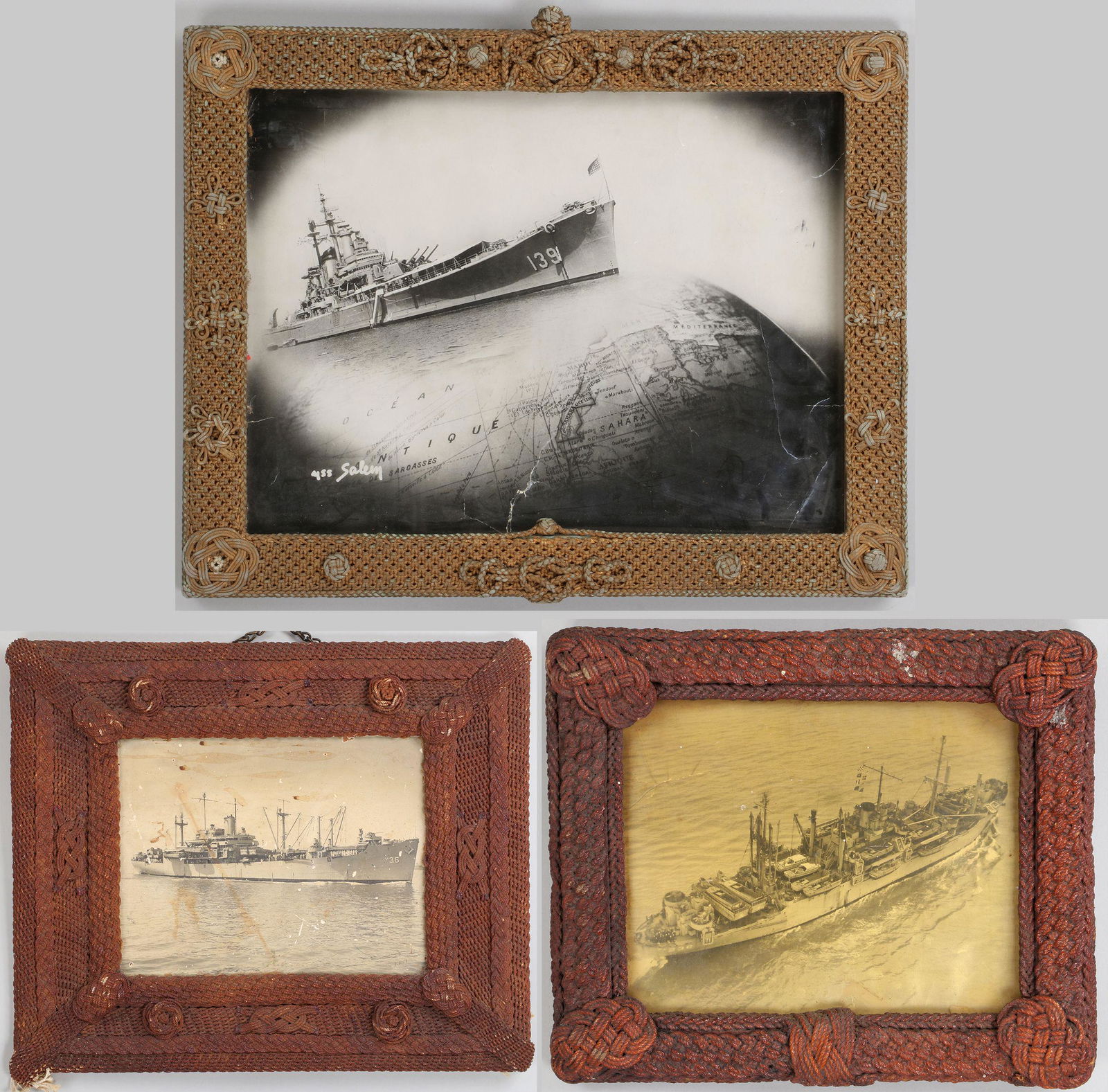 Group of (3) sailor's ropework frames (1 of 14)