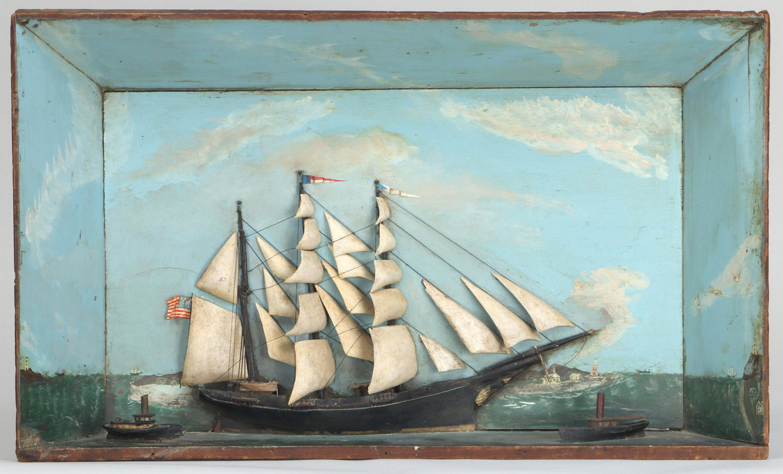 19th century American folk art ship diorama (1 of 6)