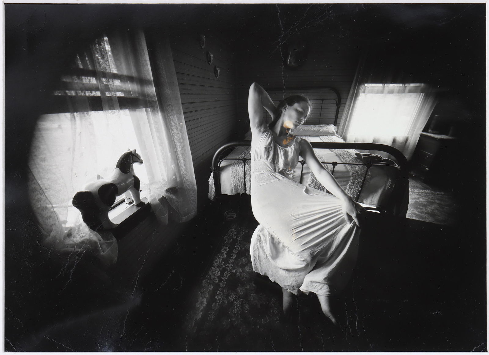 Emmet Gowin (American, b. 1941), "Edith" (Danville, Virginia), 1970: Emmet GowinAmerican, b. 1941"Edith" (Danville, Virginia), 1970vintage gelatin silver printpencil signed later (in 1983) on print verso, along with title and lab annotations in pencil. Corner