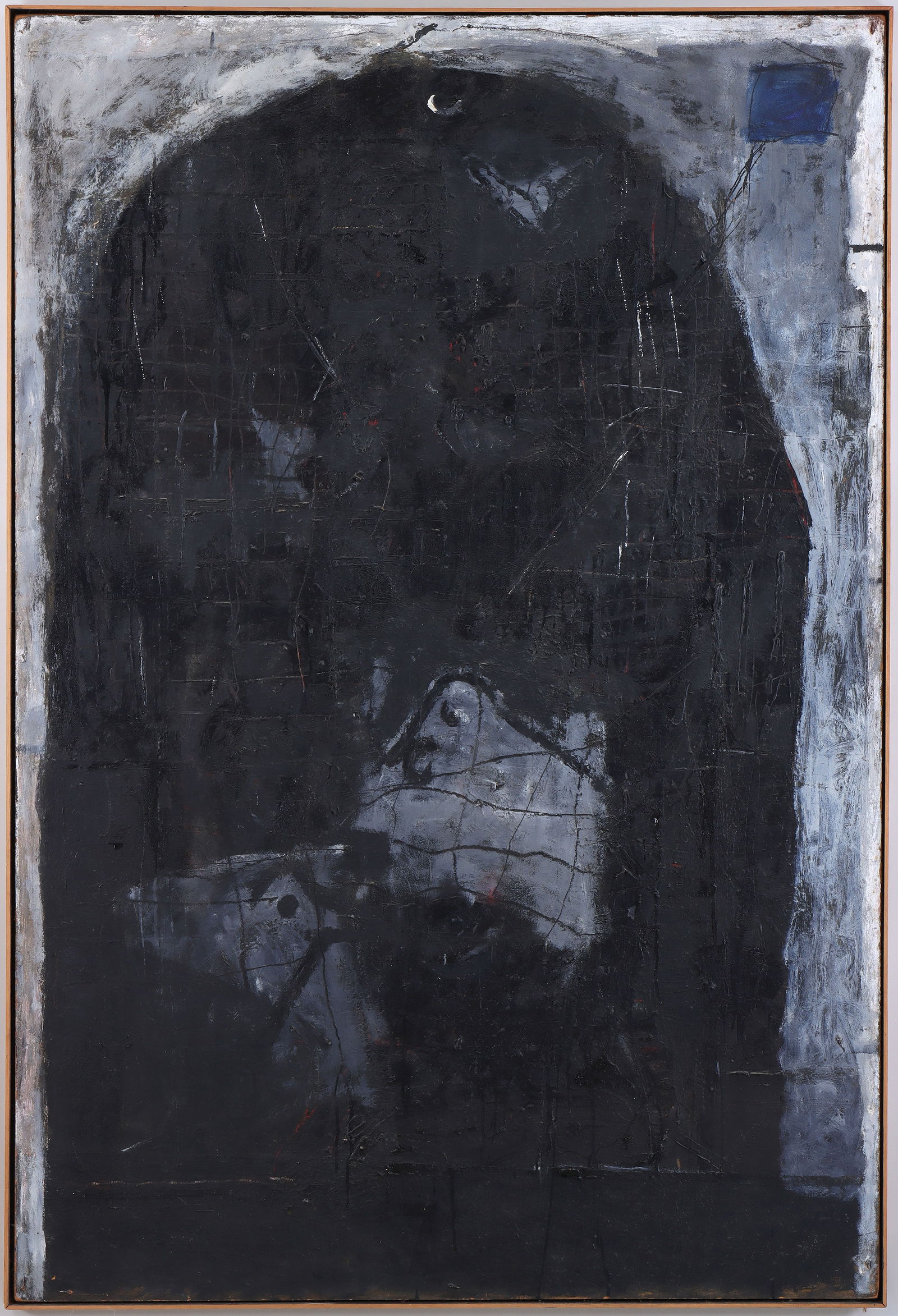 Symcho Moszkowicz (Polish/Swedish 1915-1966): Symcho MoszkowiczPolish/Swedish, 1915-1966Untitled (Abstract)oil on masoniteunsigned, inscribed on verso.Board 7 1/4 x 48 in. (18.4 x 121.9 cm.); frame: 73 x 49 in. (185.4 x 124.5 cm.)