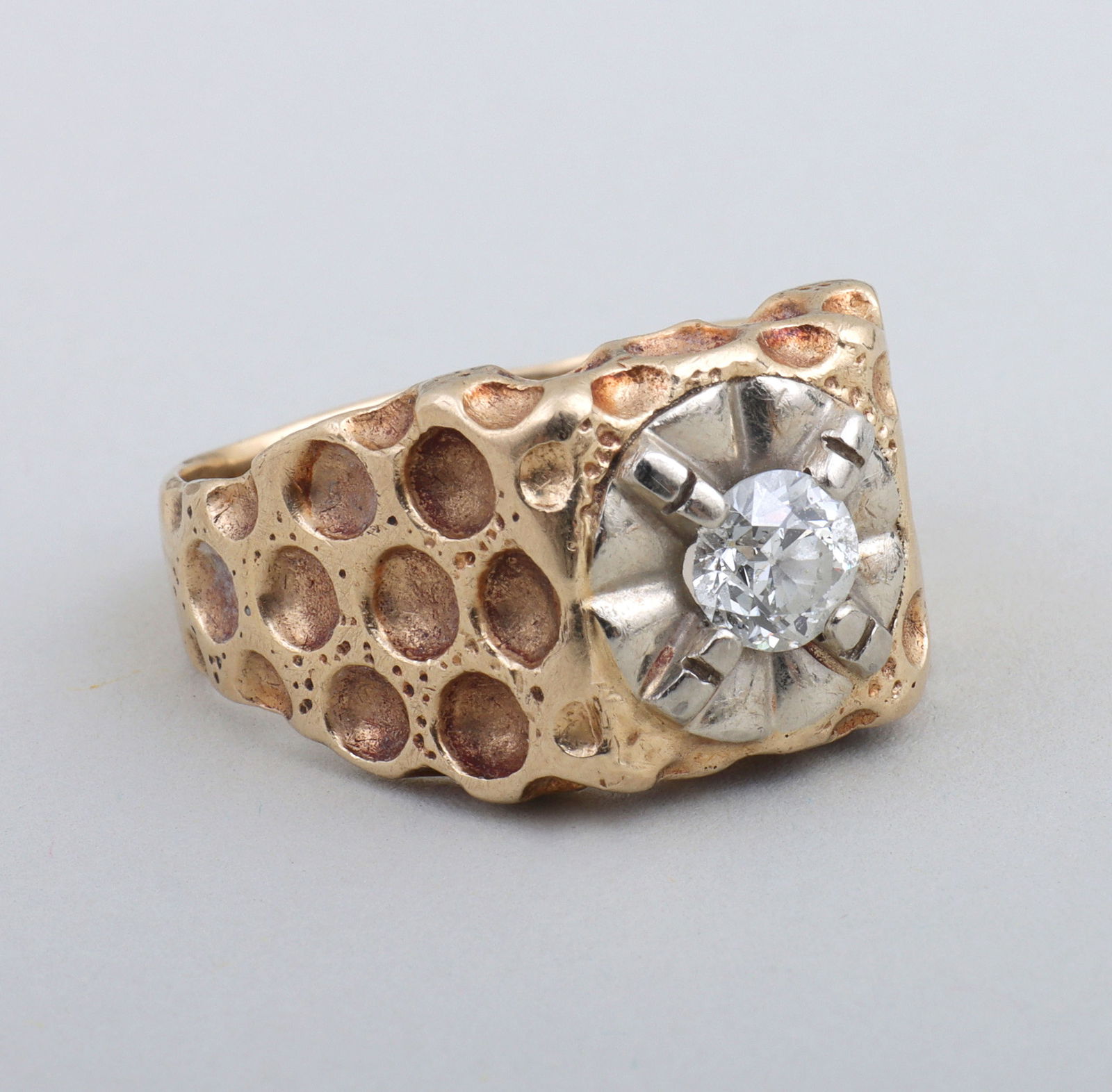 Diamond 14k Yellow and White Gold Ring (1 of 4)