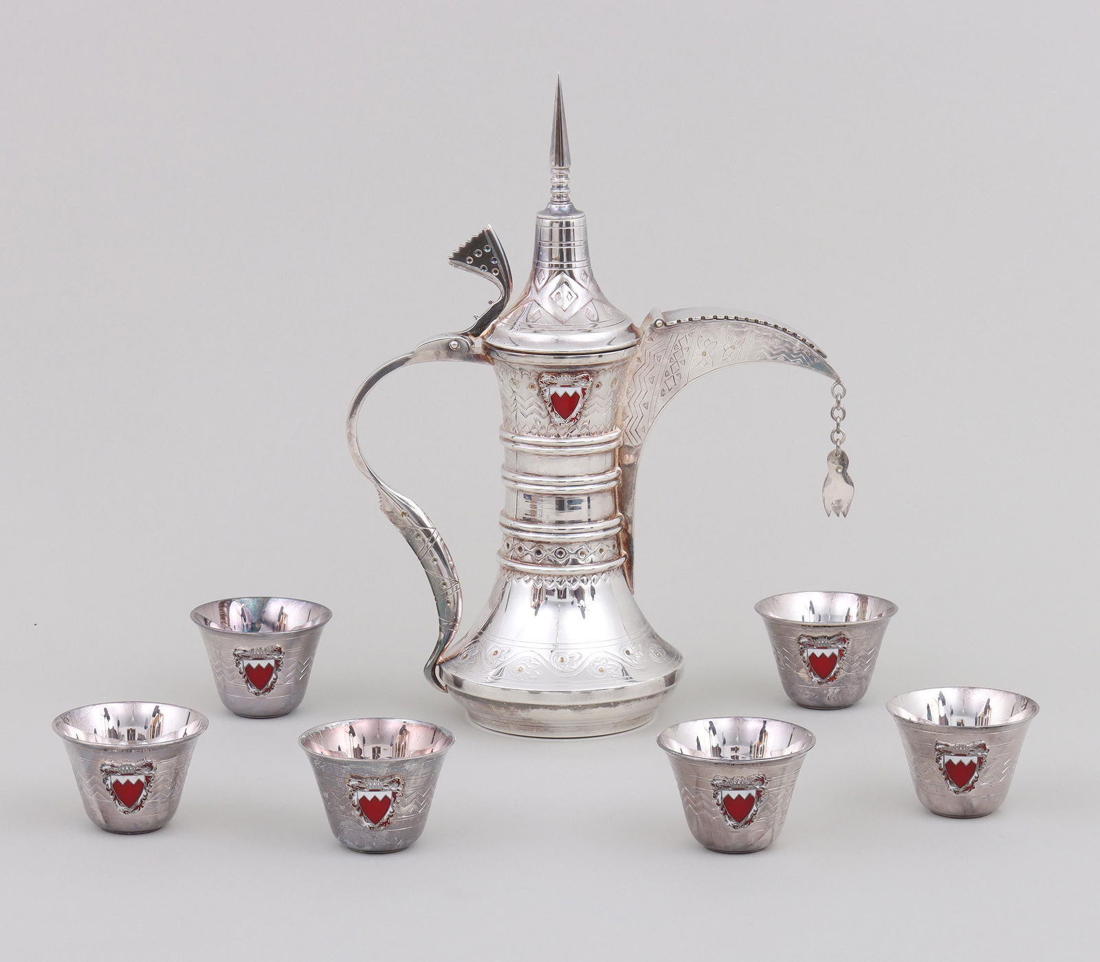 Bahraini Sterling Silver Seven-Piece Coffee Set (1 of 13)