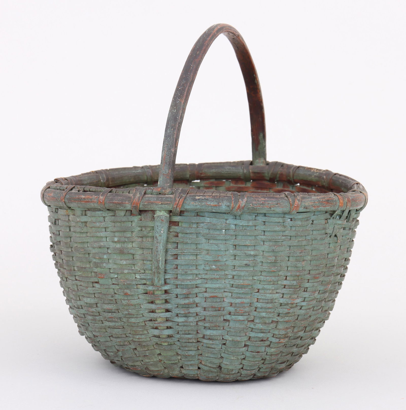 Small Green-Painted Basket (1 of 5)