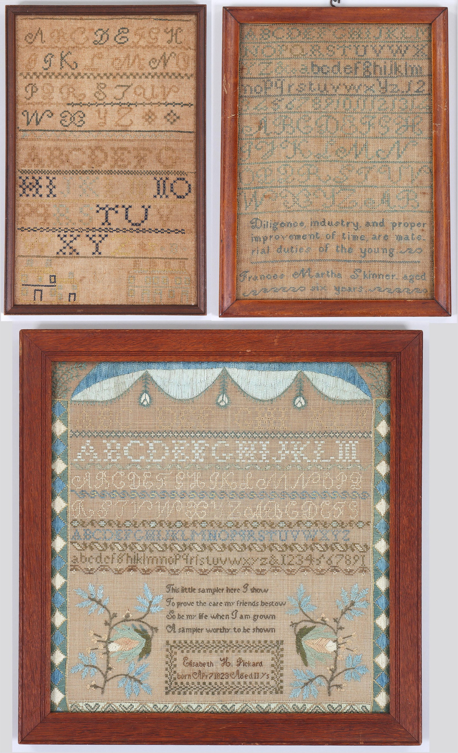 Group of (3) 19th Century Needlework Samplers (1 of 14)