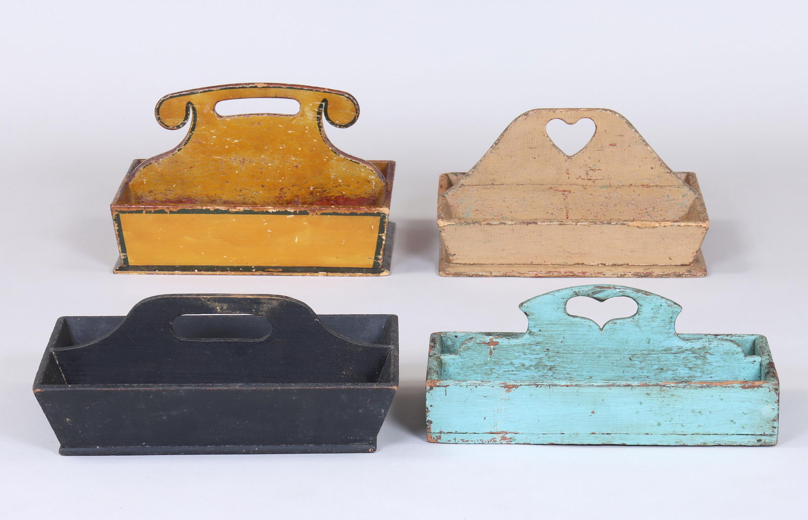 Group of (4) American Painted Cutlery Trays (1 of 9)