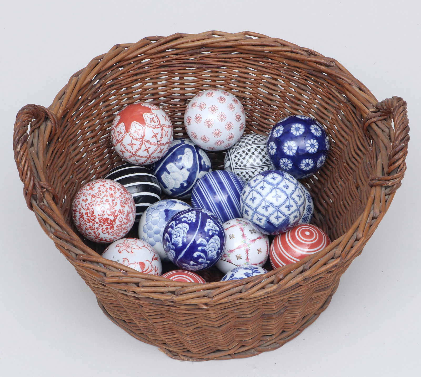 Collection of (17) English Polychrome Glazed Carpet Balls (1 of 10)