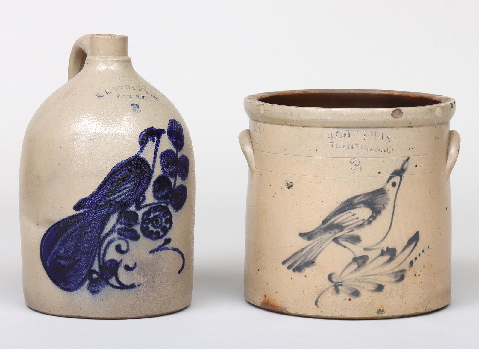 Group (2) Bird-decorated 19th Century Stoneware (1 of 11)