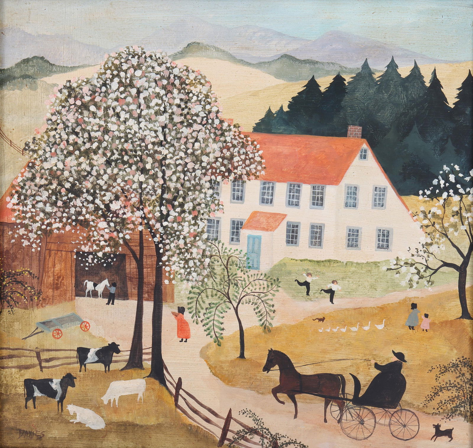 Jeanne Davies (American b. 1963), Amish Farmhouse in Spring (1 of 7)