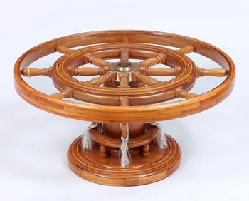 Nautical Ship's Wheel Coffee Table