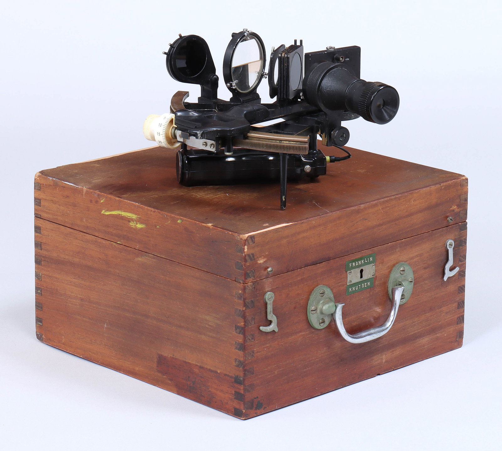 German Mariner’s Sextant, C. Plath, Bremen, 1967: German Mariner’s Sextant C. Plath, German Hydrographic Institute, Bremen, 1967 serial no. 60064, with pierced frame, multiple sun shades, and vernier knob numbered 1 to 55, marked; in fitted case wi