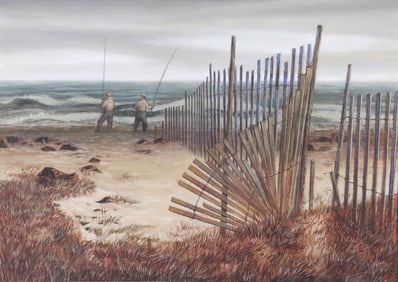 Paul A. Dohanos (American 1932-1993), "Surfcasters", 1960