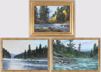 Roger Cruwys (American b. 1938), Group of (3) Fishing Scenes