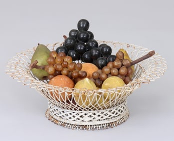 Collection of Stone Fruit in Wire Basket