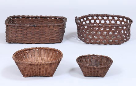 Group of (4) Splint Baskets