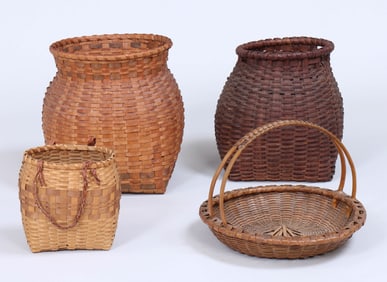 Group of (4) Native American and Taghkanic Baskets