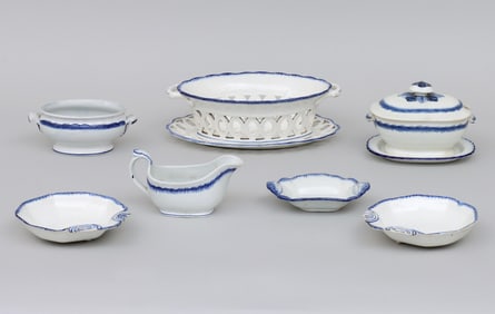 Group of (7) Feather Edge Pearlware Table Articles