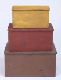 Group of (3) Contemporary Painted-wood Boxes