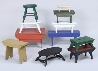 Group of (11) Footstools, 19th/20th Century