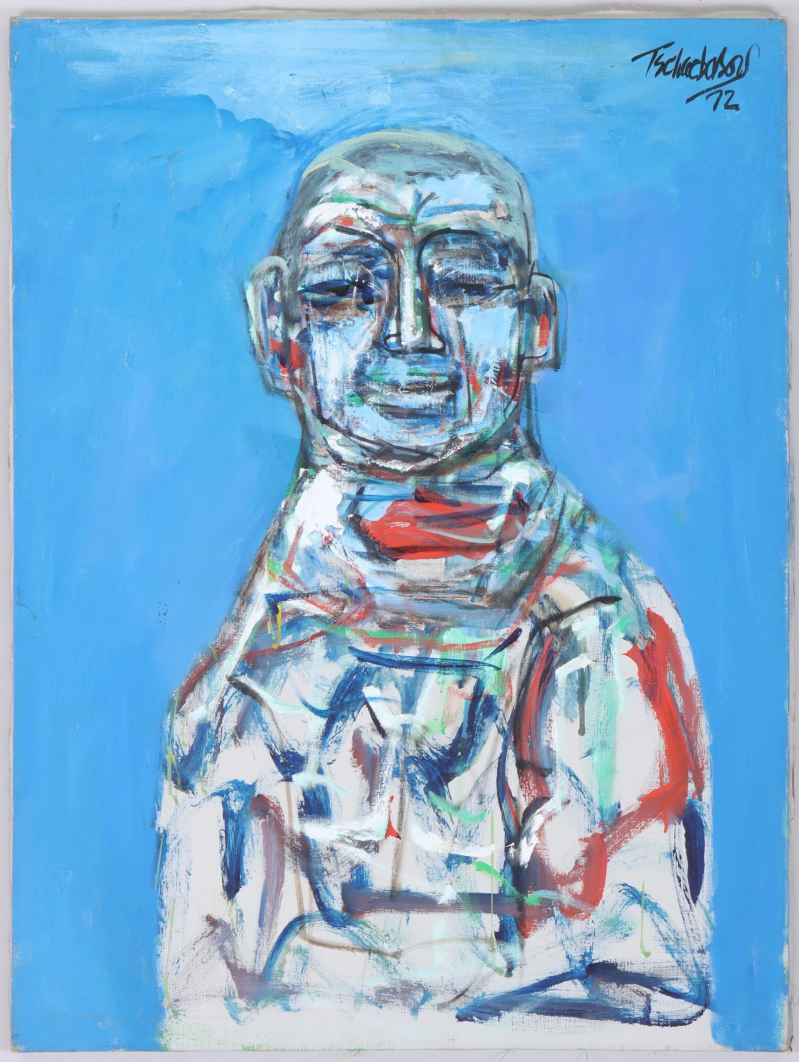 Nahum Tschacbasov (American/Russian 1899-1984), Portrait of a Man, 1972: Nahum TschacbasovAmerican/Russian, 1899-1984Portrait of a Man, 1972acrylic on linensigned and dated upper right. UnframedCanvas 40 x 30 in. (101.6 x 76.2 cm.)