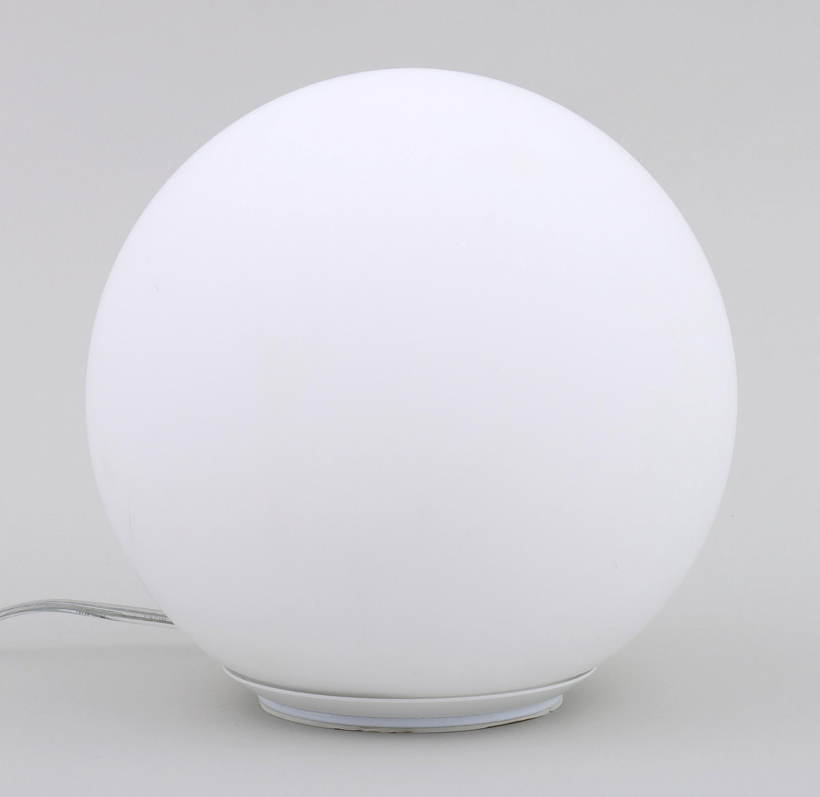 Artemide “Dioscuri" Frosted Glass Table Lamp: Artemide “Dioscuri” Frosted Glass Table LampItaly, designed by Michele de Lucchi, with acid-etched, handblown globular glass diffuser, on resin base, original labels on bottom of base, along w