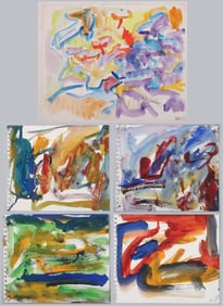 Mary Abbott (American 1921-2019), (5) Watercolor on Paper