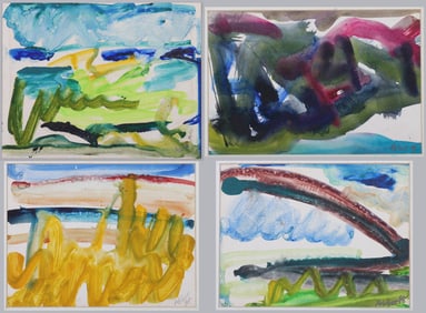 Mary Abbott (American 1921-2019), (4) Abstract Seascapes, 1998