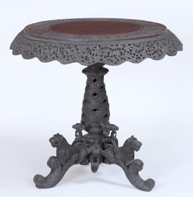 Burmese Carved and Pierced Table