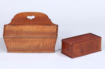 Group of (2) American Tiger Maple Boxes