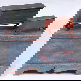 Group of (3) Painted Wood Chests