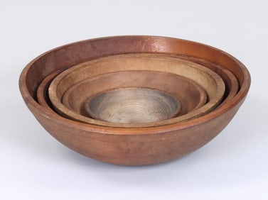 Group of (5) Turned Wood Bowls