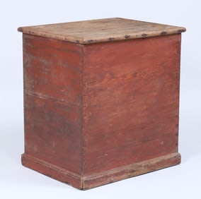 19th Century Red-painted Grain Bin