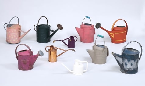 Collection of (10) Metal Watering Cans
