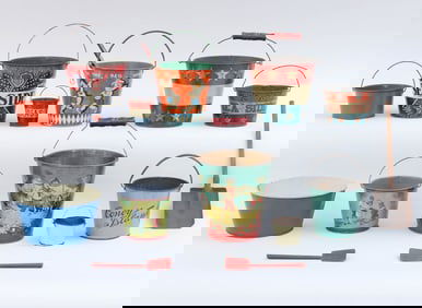 Group of (11) Tin Lithograph Children's Sand Pails