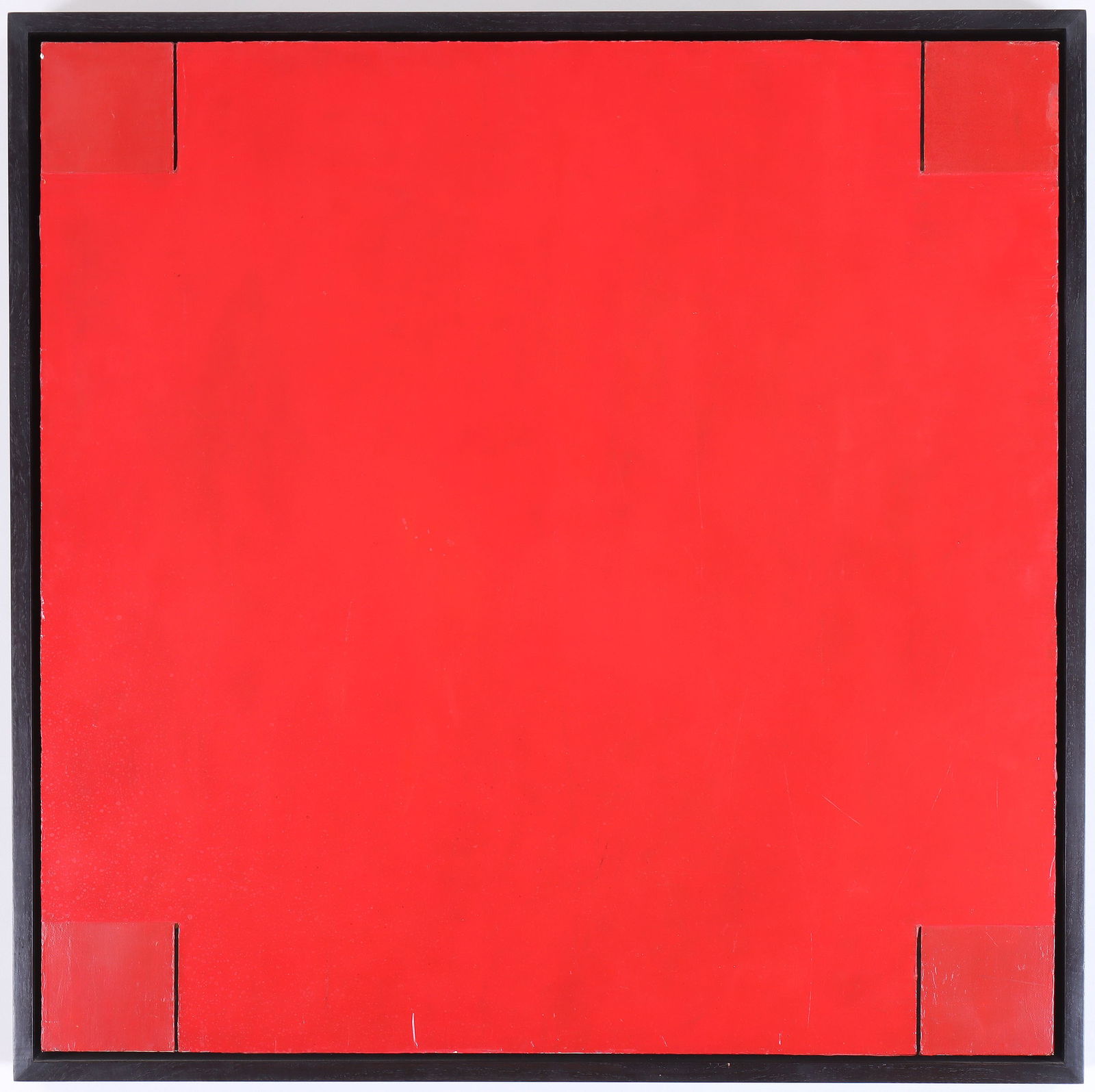 Howard Buchwald (American b. 1943): Howard BuchwaldAmerican, b. 1943Untitled (Abstract Red), 1973oil on linen canvas on plywood panel with cutssigned and dated on panel verso, Nancy Hoffman Gallery label affixed to panel verso.Provenanc