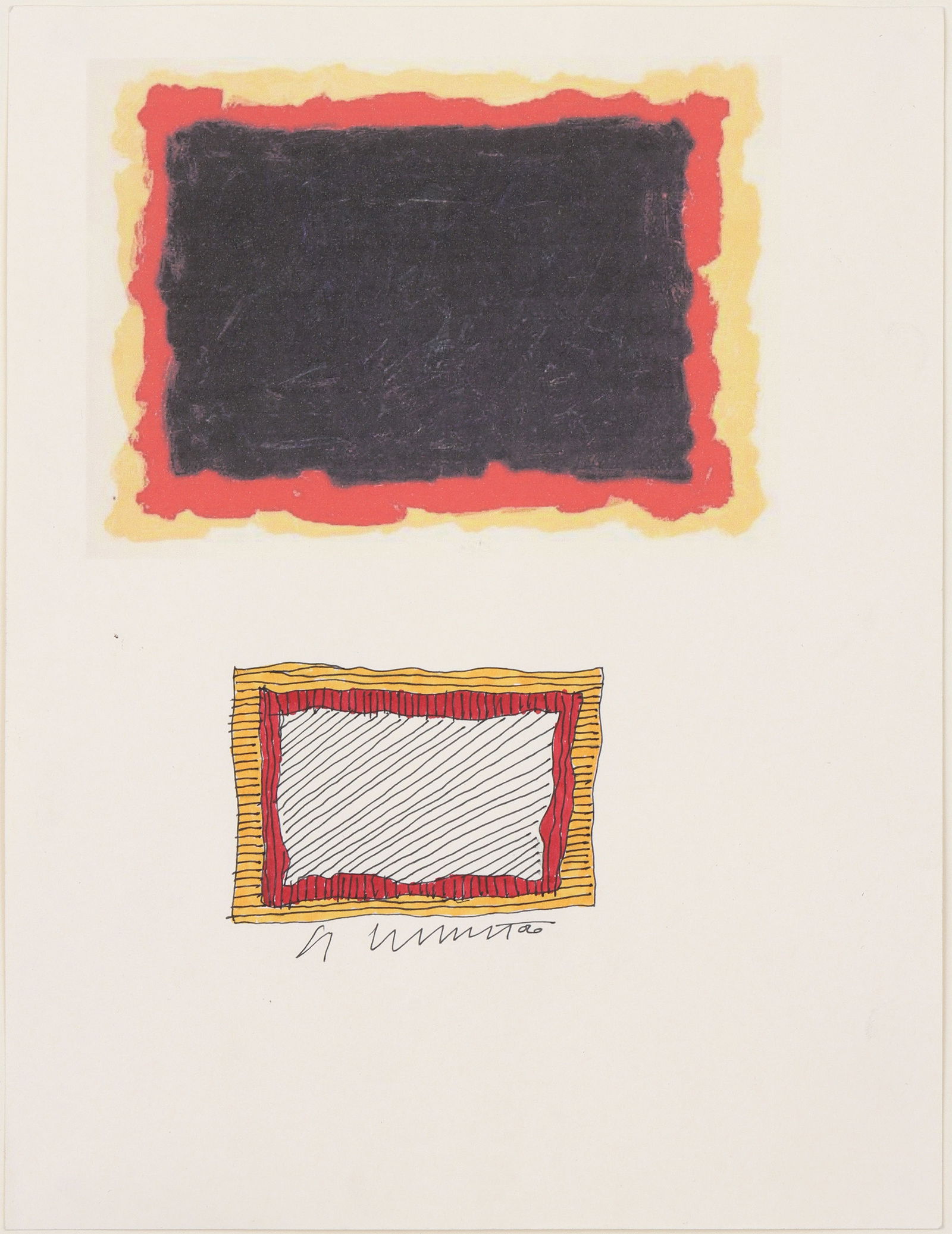 Sol LeWitt (American 1928-2007): Sol LeWittAmerican, 1928-2007"Irregular Form", 2006ink, marker and inkjet printed image on cardstocksigned along bottom. Tape-mounted on all four corners and framed under acrylic.Provenance: Property