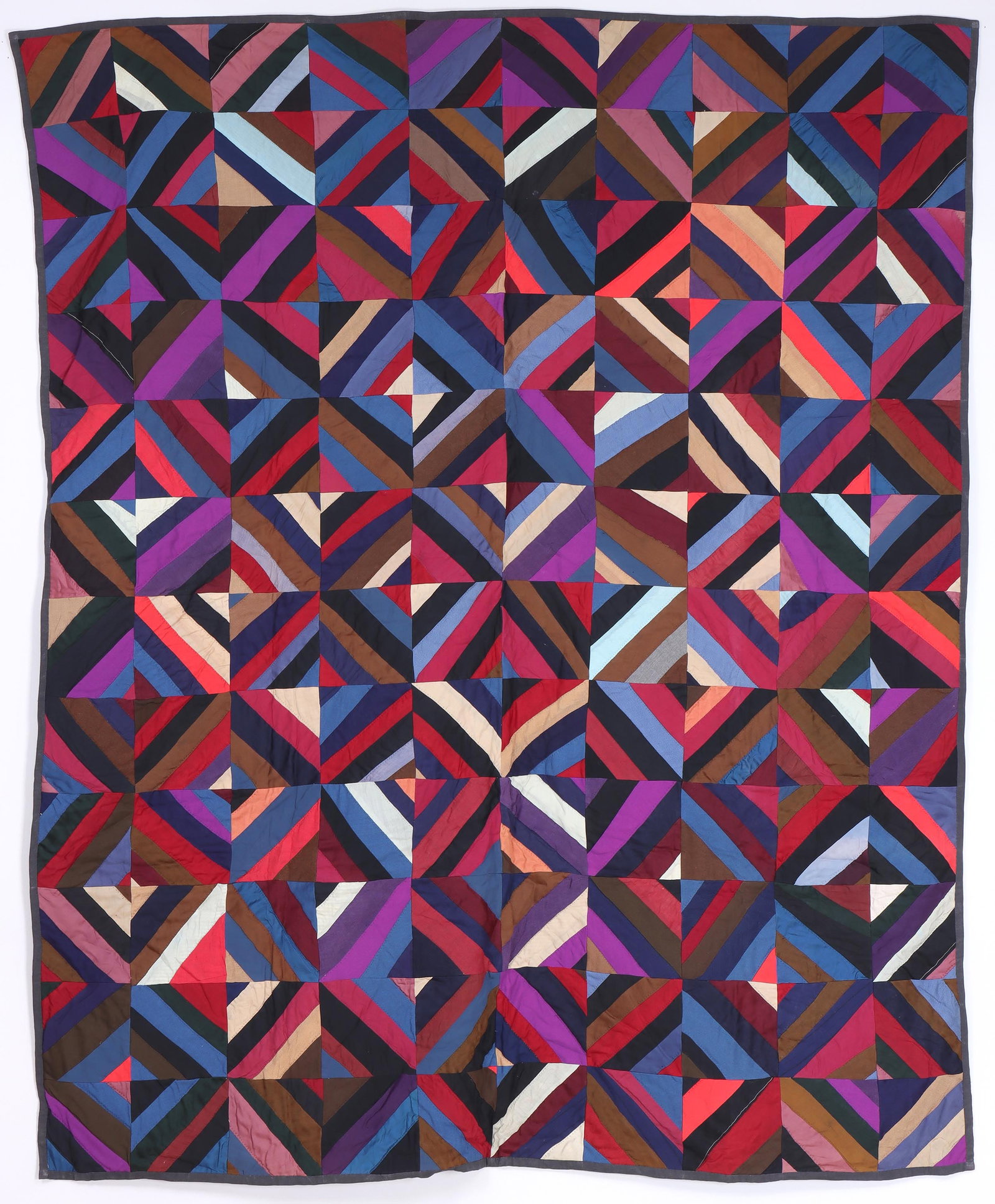 Bowtie Quilt: Bowtie Quilt in framed squares, circa 1960s, cotton denim. Provenance: Estate of Francois Meyer; Purchased from Laura Fisher, Fisher Heritage, New York, NY. Exhibited: "Master Pieces: Haberdashery Tex