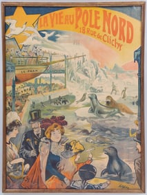 Francisco Tamagno (French 1851-1933), ''La Vie au Pole Nord'', c. 1900, color lithograph poster
