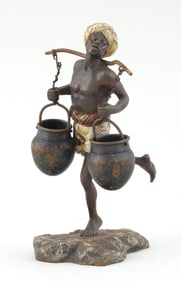 Franz Xavier Bergmann (Austrian 1861-1936), Water Carrier, cold-painted bronze